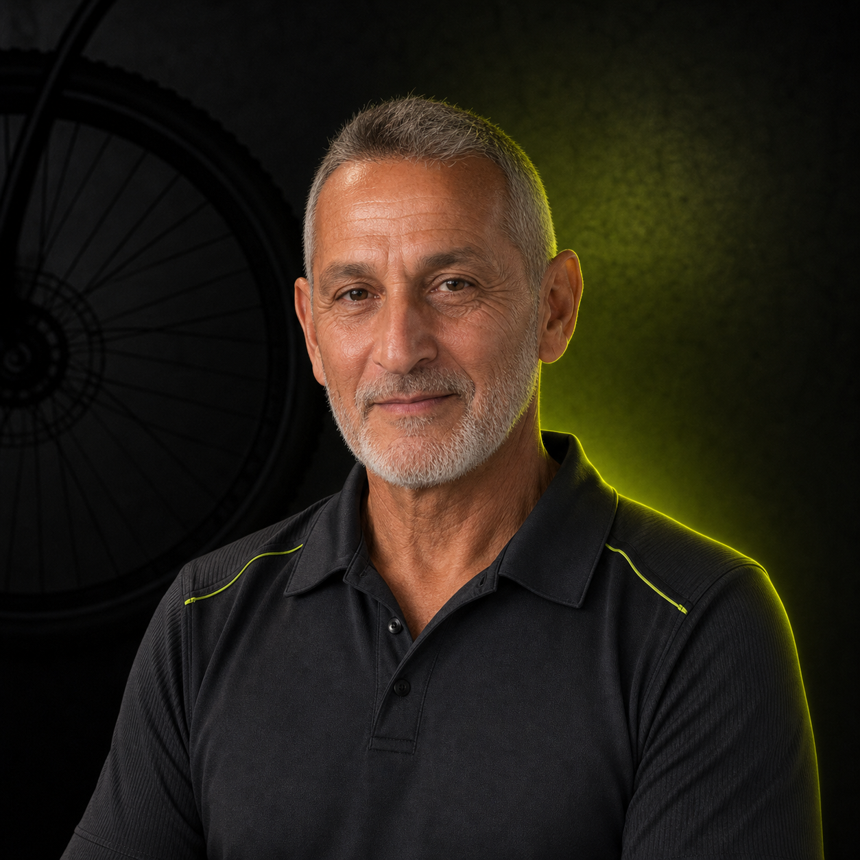 Retrato de Willie, mecánico de The Bike Shop Aguada